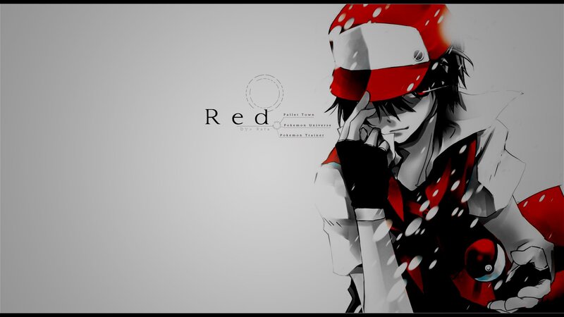 Anime Character Holding Pokeball — Red, Dramatic