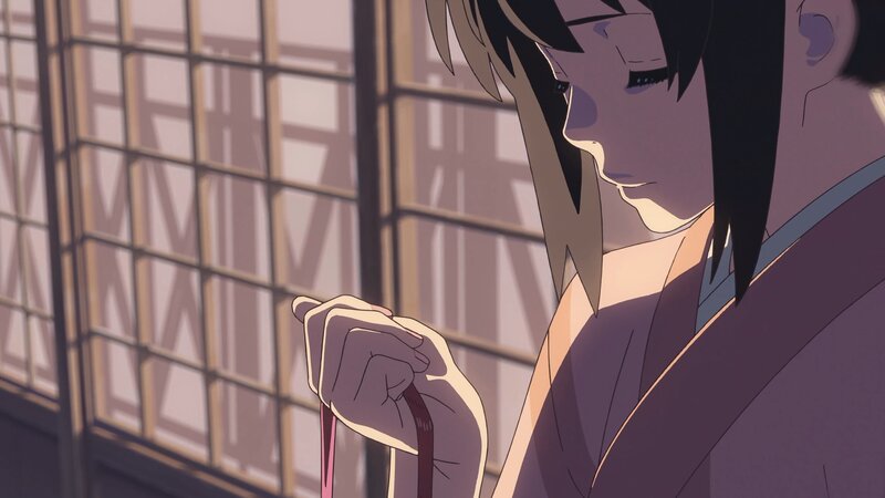 Anime Character Holding Ribbon