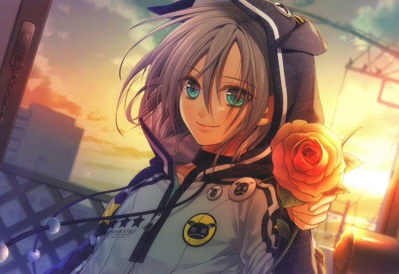 Anime Character Holding Rose — Orange