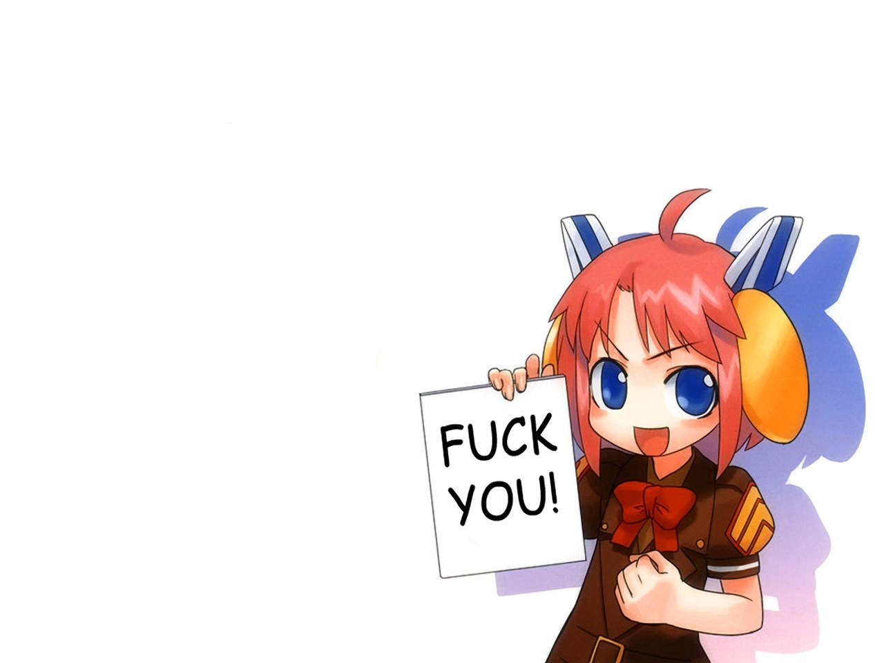 anime character holding sign