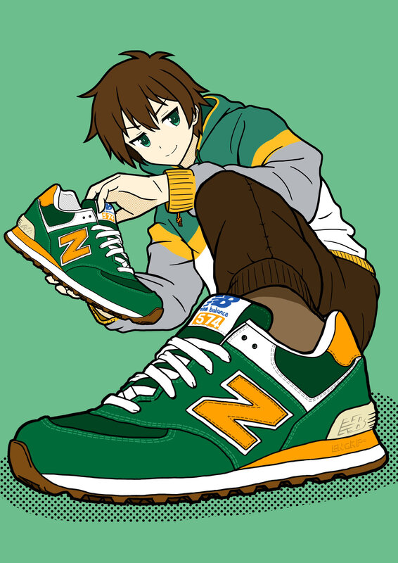 Anime Character Holding Sneakers