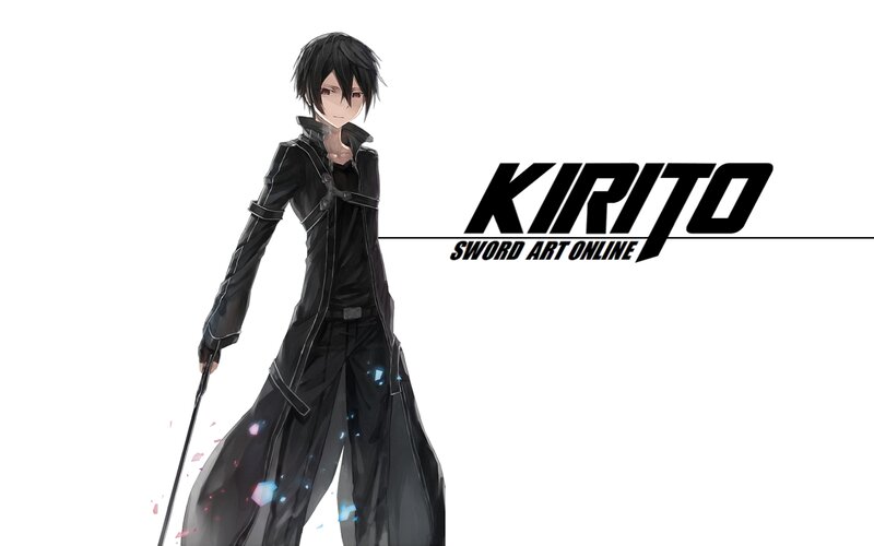 Anime Character Holding Staff — Black