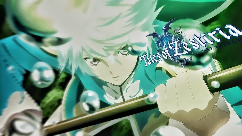 Anime Character Holding Staff — Green, Dramatic
