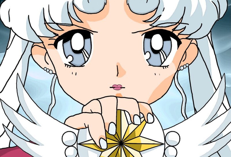 Anime Character Holding Star — White