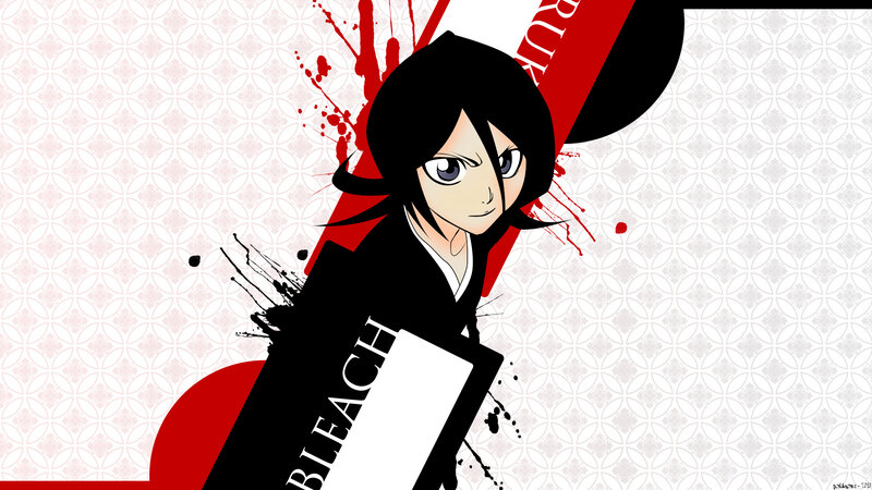 Anime Character Holding Sword — Black, Dramatic, Blood Splatter