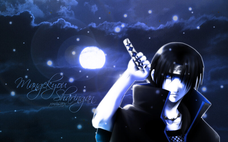 Anime Character Holding Sword — Blue, Dramatic