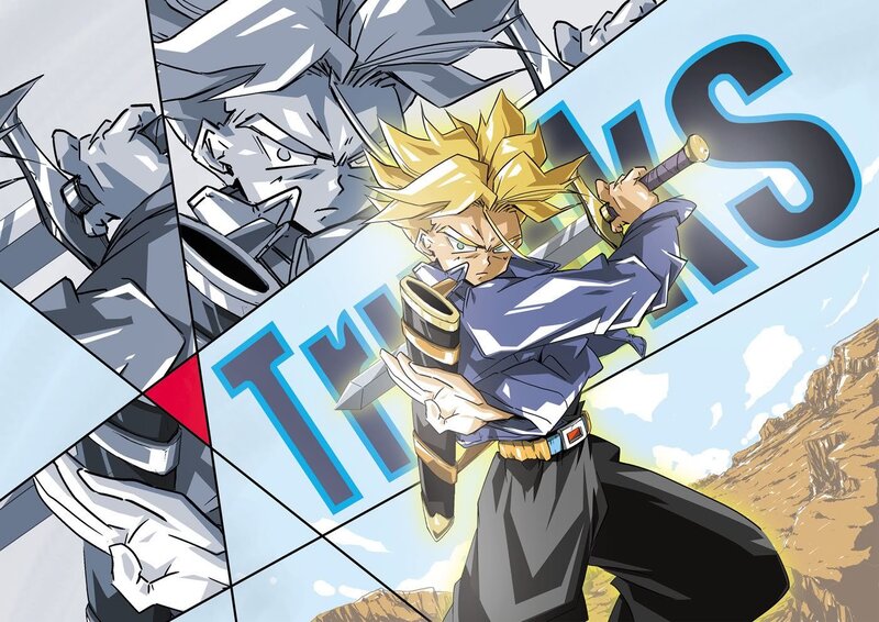 Anime Character Holding Sword — Blue