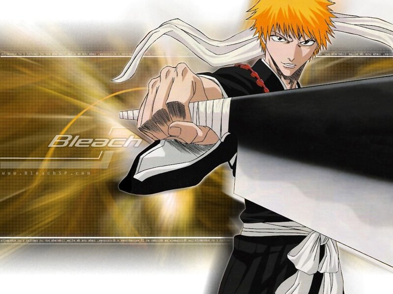 Anime Character Holding Sword — Orange, Dramatic, White Scarf