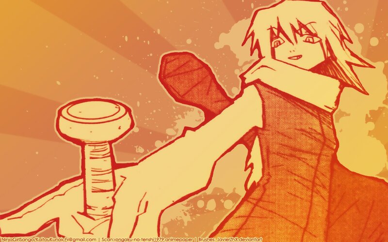 Anime Character Holding Sword — Orange
