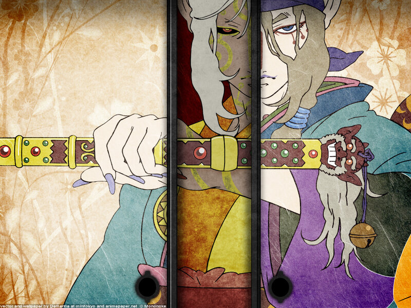 Anime Character Holding Sword — Purple, Dramatic, Manga