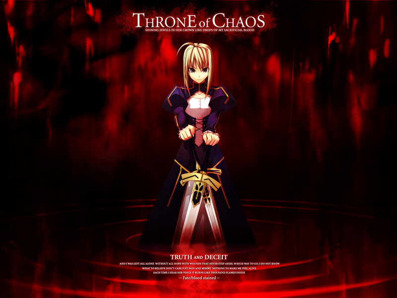Anime Character Holding Sword — Red, Dramatic