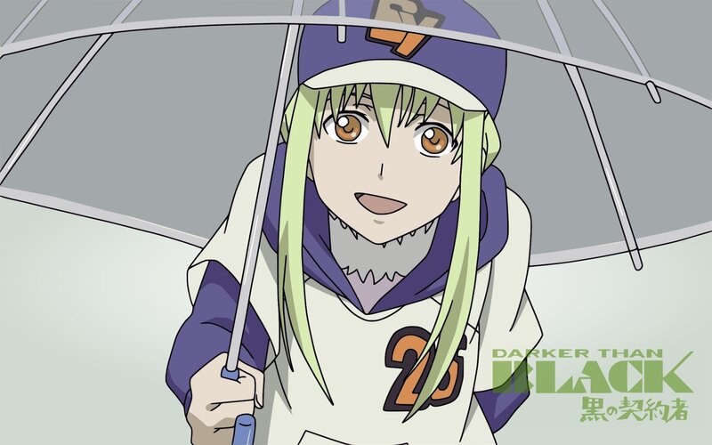 Anime Character Holding Umbrella — White