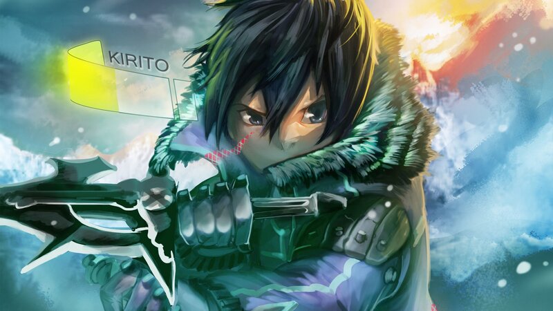 Anime Character Holding Weapon — Blue