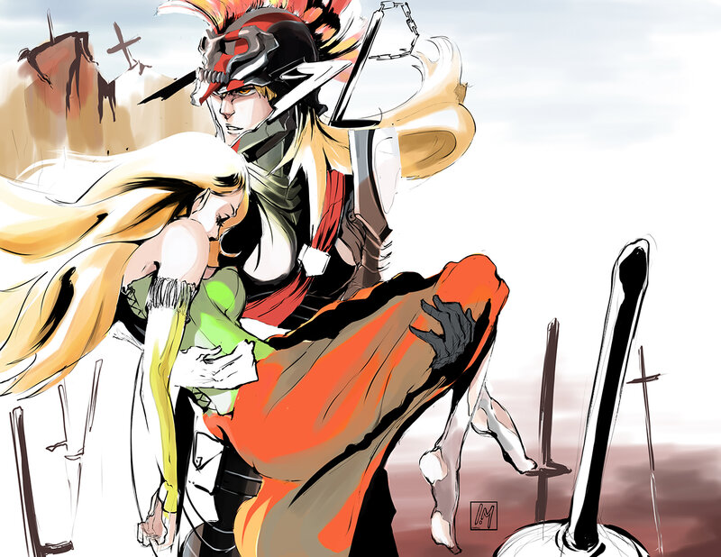 Anime Character Holding Woman