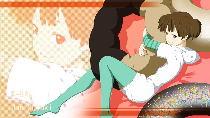 Anime character hugging a large figure