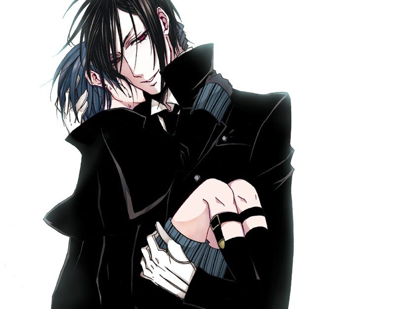 anime character hugging another
