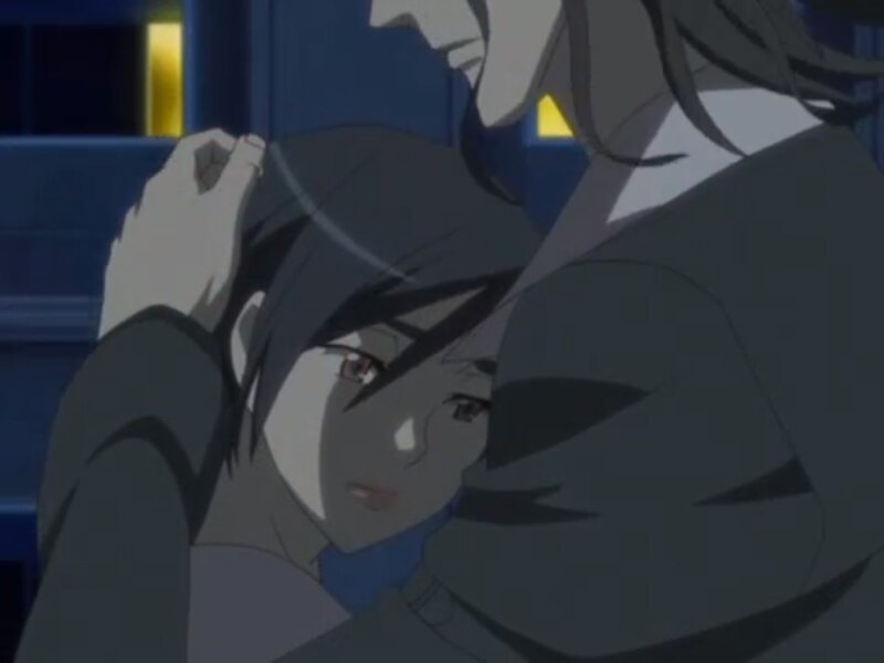 Anime Character Hugging — Blue, Intimate