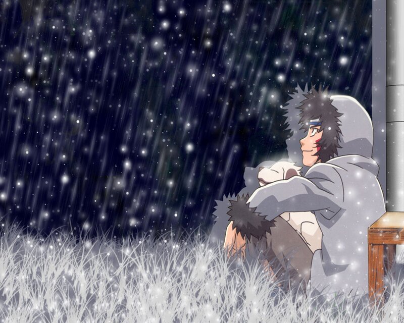 Anime Character Hugging Dog
