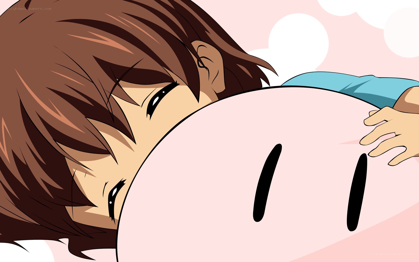 anime character hugging pillow