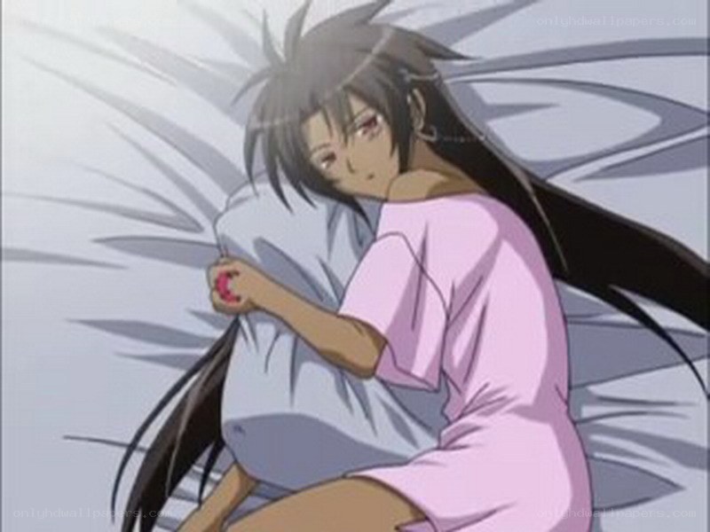 anime character hugging pillow