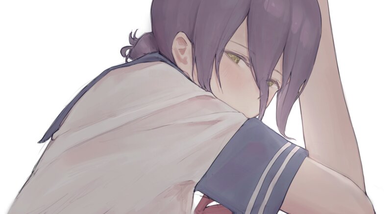 Anime Character Hugging — Purple, Calm