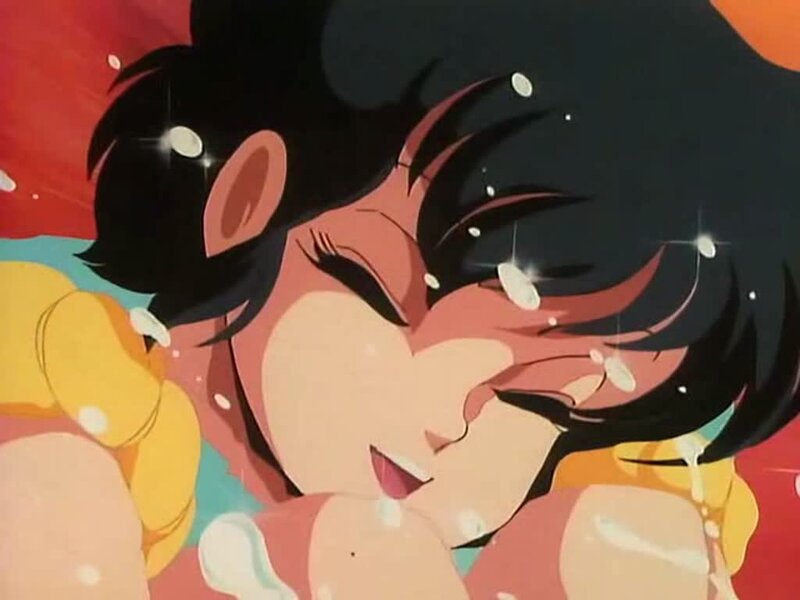 Anime Character Hugging — Red, Dramatic