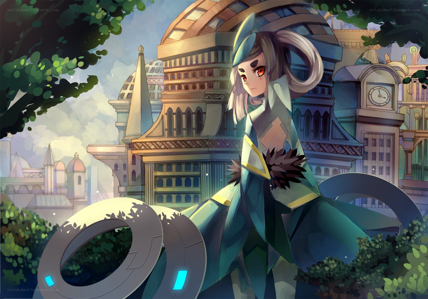 anime character in a city