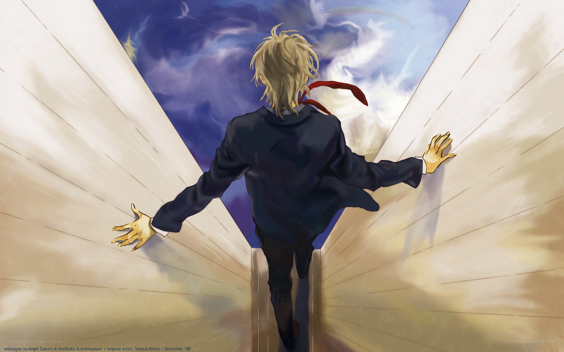 Anime character in a corridor