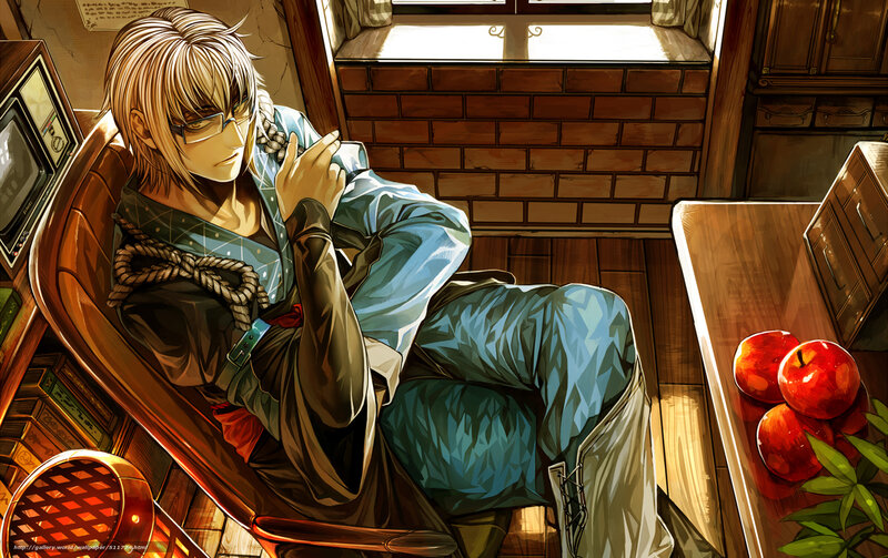 Anime character in a cozy room