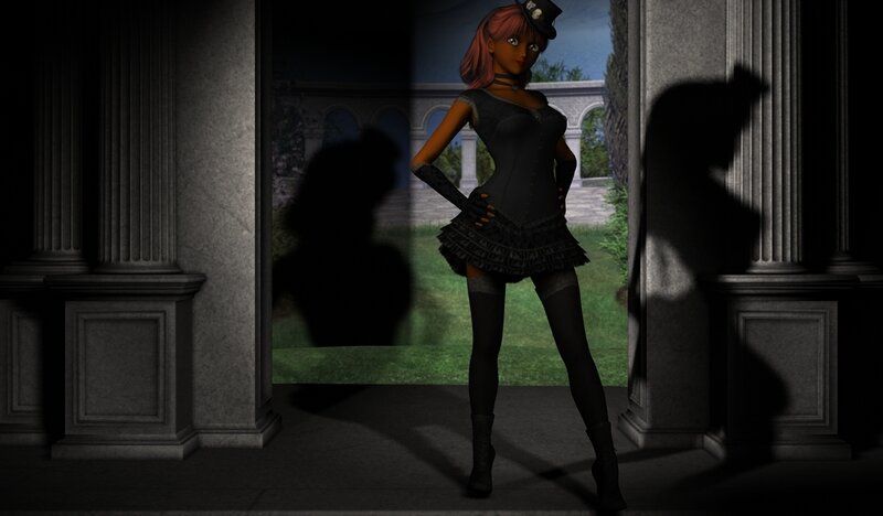 anime character in a dark corridor