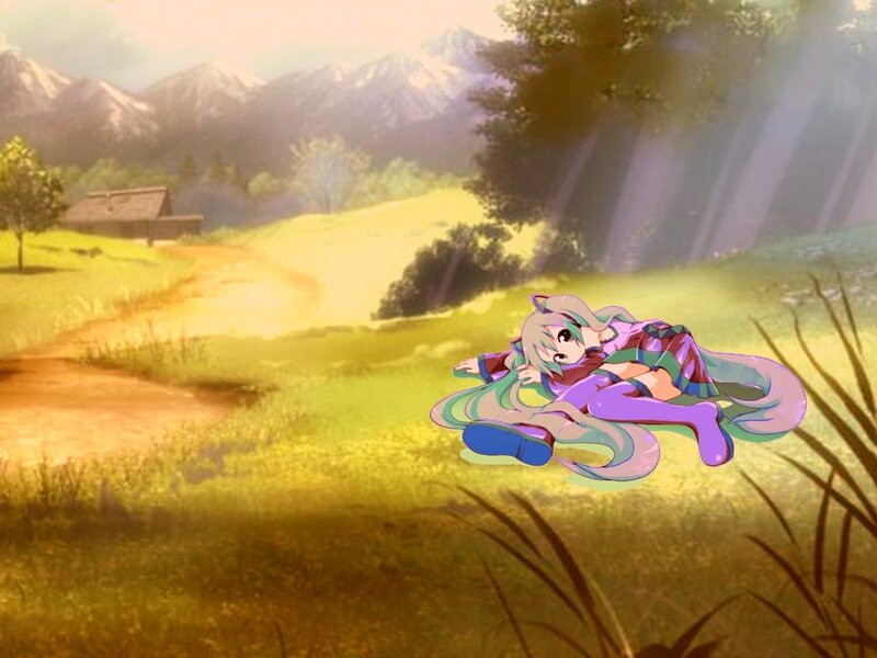 Anime character in a field