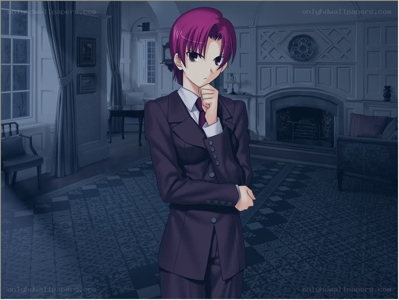 anime character in a formal room
