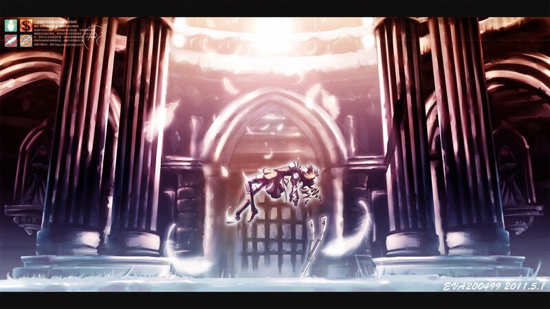 Anime character in a grand hall