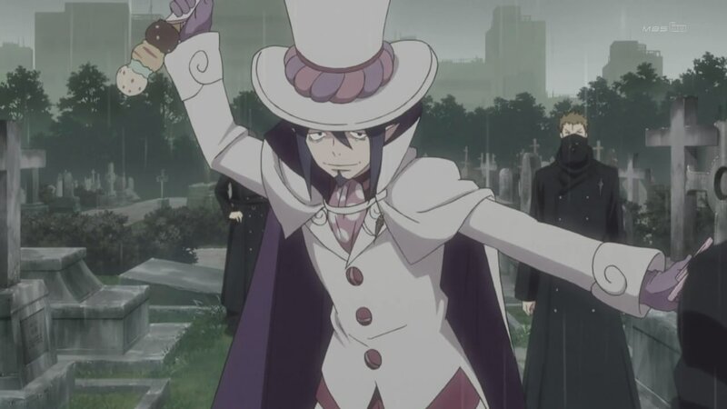anime character in a graveyard