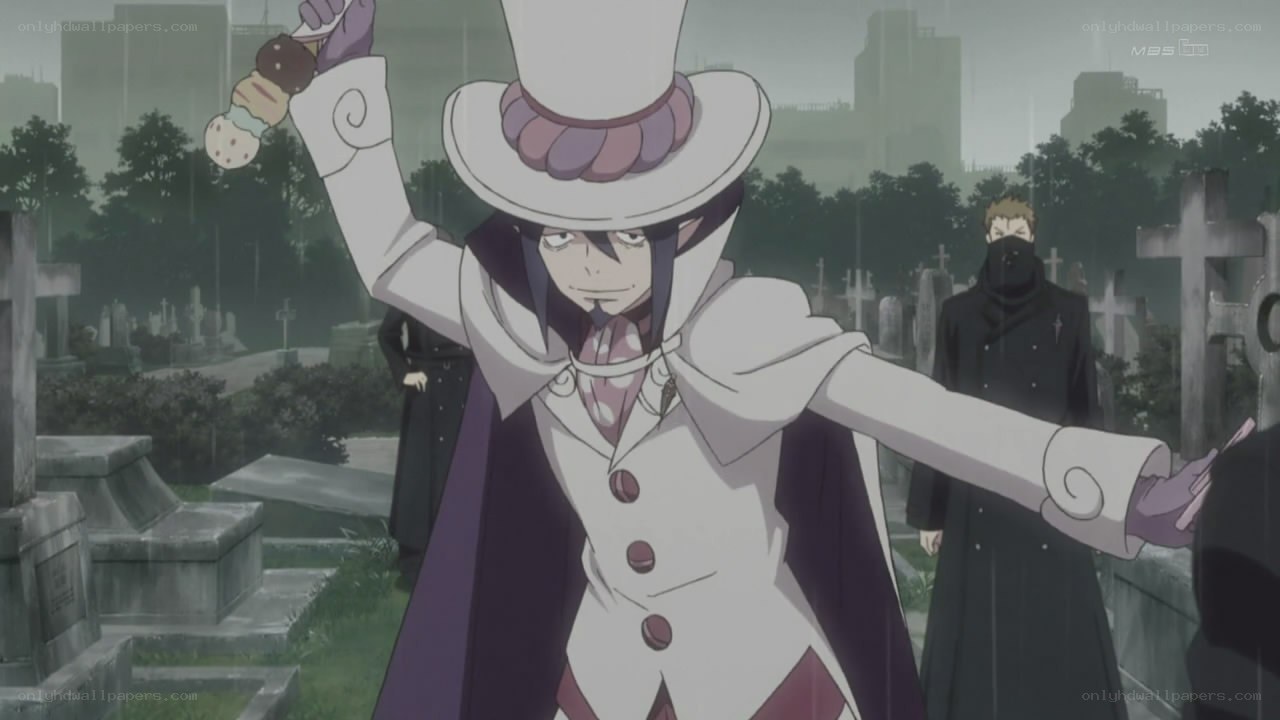 anime character in a graveyard