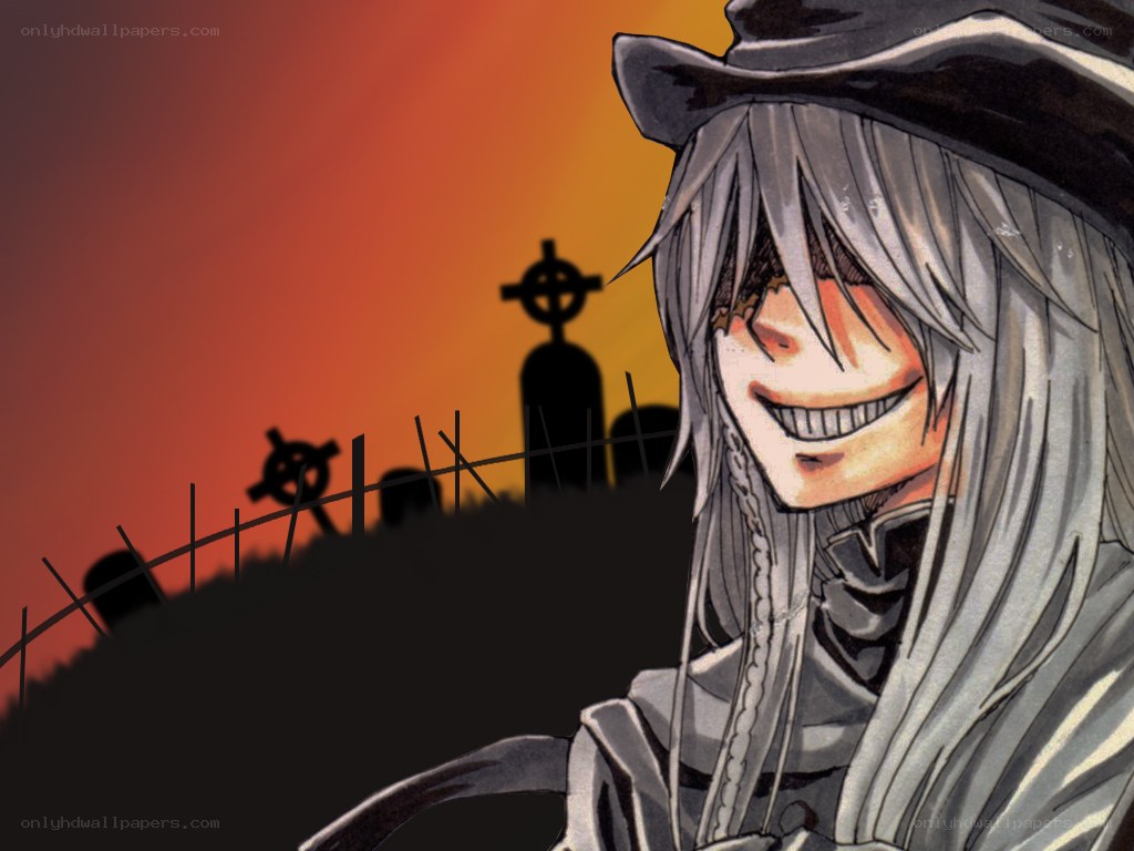 anime character in a graveyard