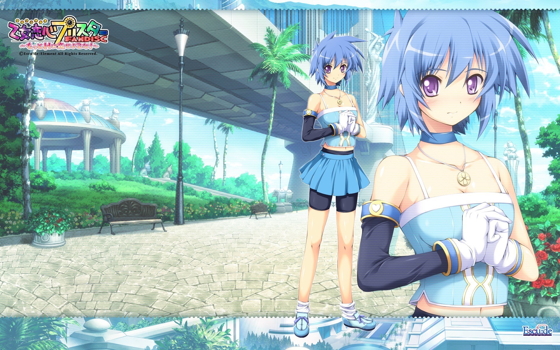 Anime character in a park