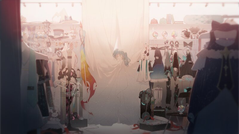 Anime Character in a Shop — White