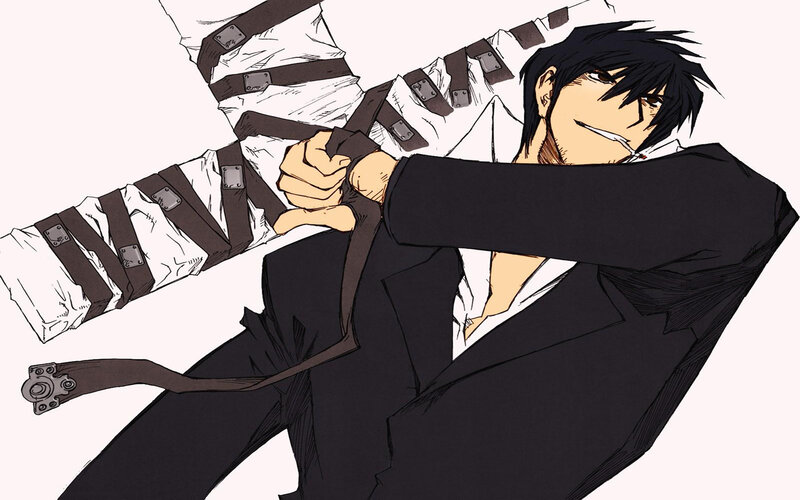 Anime character in a struggle
