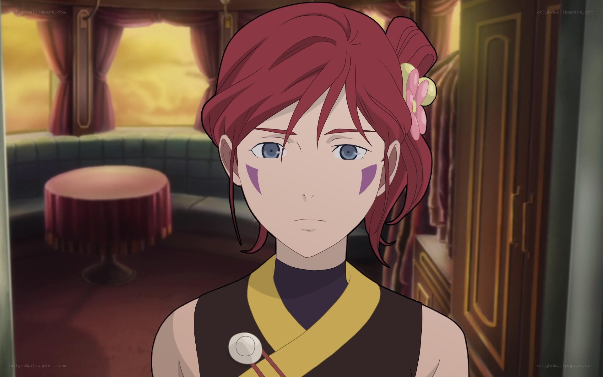 anime character in a train car