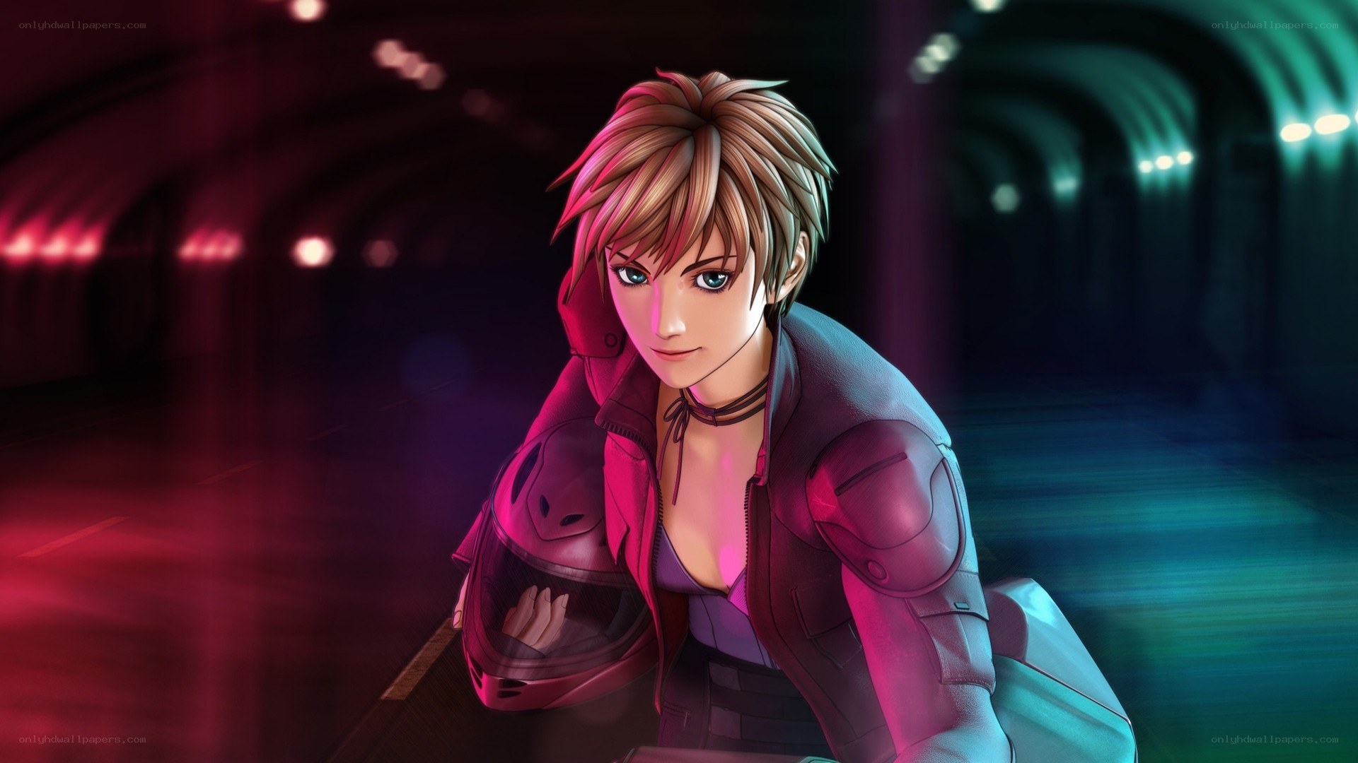 anime character in a tunnel