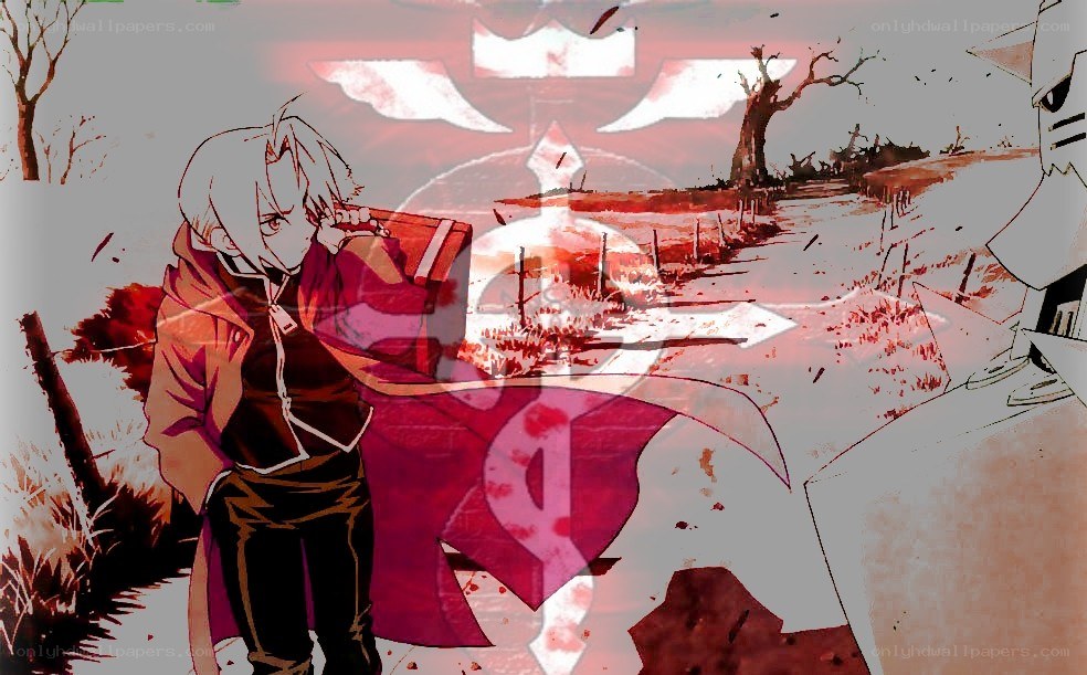 Anime character in a war-torn landscape