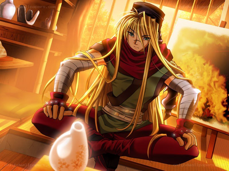 Anime character in a warm room