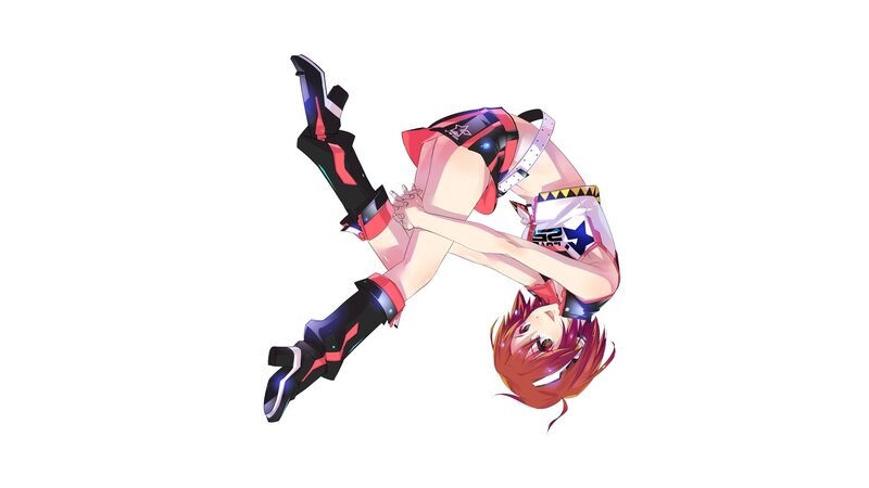 Anime Character in Acrobatic Pose — White