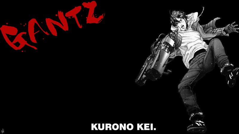 Anime Character in Action — Black, Dramatic, Manga, Gun