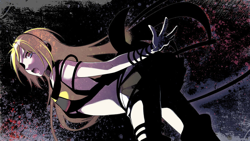 Anime Character in Action — Black, Dramatic, Manga