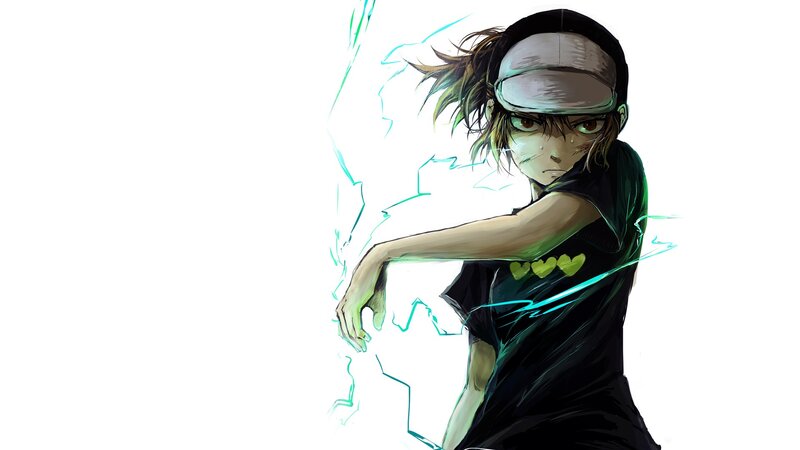 Anime Character in Action — Black, Intense, Manga