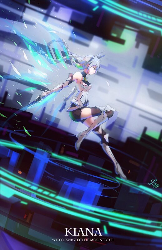 Anime Character in Action — Blue, Dynamic, Futuristic