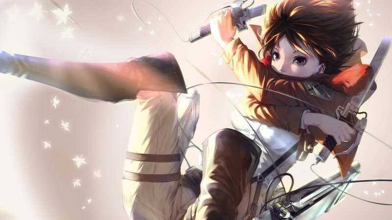 Anime Character in Action — Brown, Dynamic