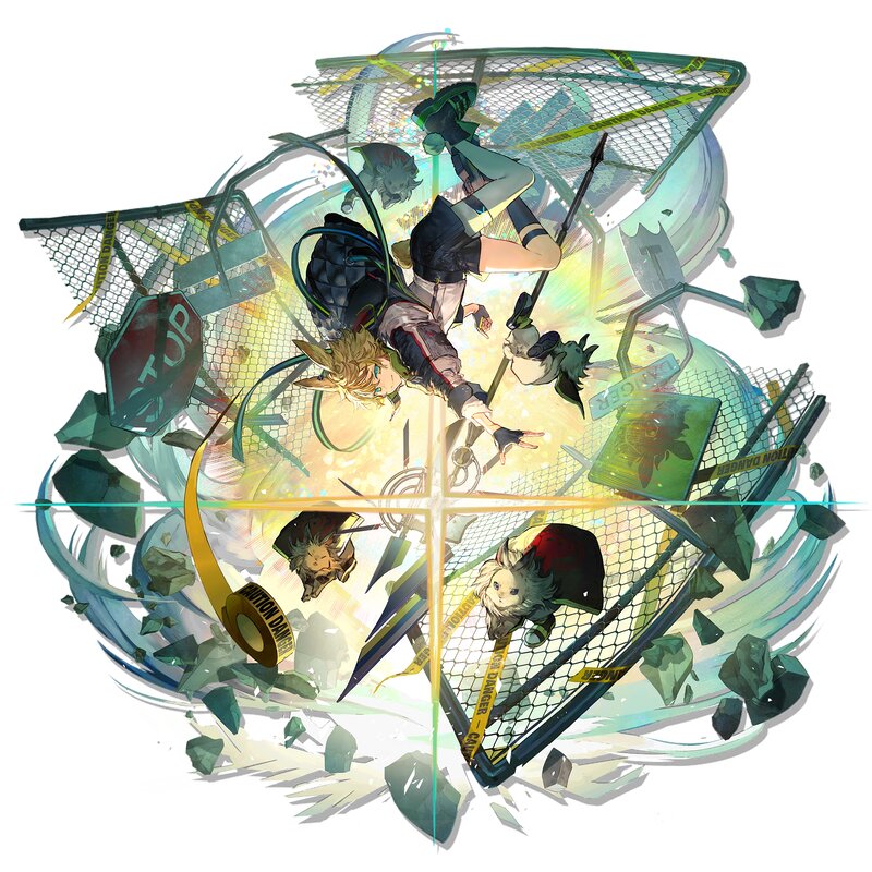 Anime Character in Action — Green, Dynamic, Digital Art